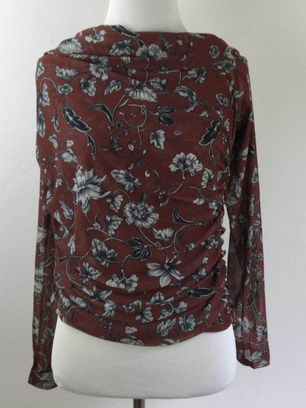 Anthropologie Maeve Brown Floral Off the Shoulder Blouse l - Picture 8 of 9
